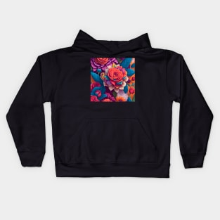 flowers  patterns blue purple coloration pigment hue tint colour tone light colorful Kids Hoodie